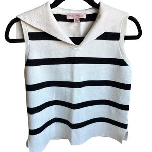 Philosophy Black and White Striped Knit Top